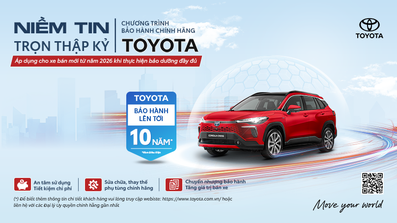 Toyota bảo hành chính hãng lên đến 10 năm hoặc 185.000 km tại Toyota Hải Phòng